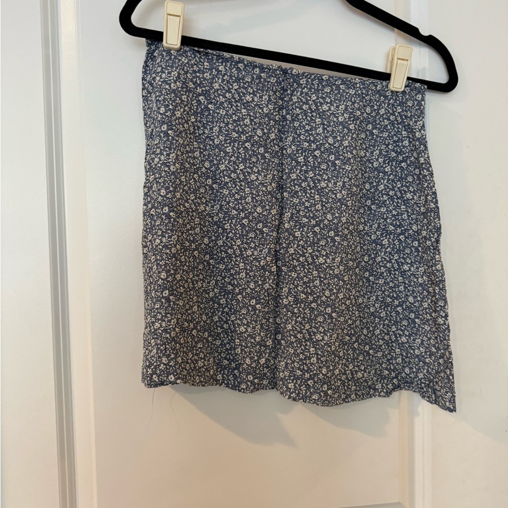 Vintage 90s Floral Blue Skirt - Picture 4 of 4